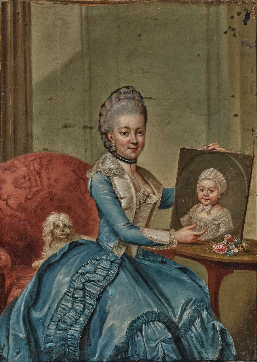 Friederike Caroline Luise Hessen-Darmstadtista 1752-1782, Mecklenburg-Strelitzin herttuatar. tekijältä Johann Georg Ziesenis the Younger