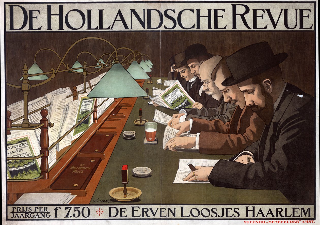 "De Hollandsche Revue" -mainos tekijältä Johann Georg van Caspel