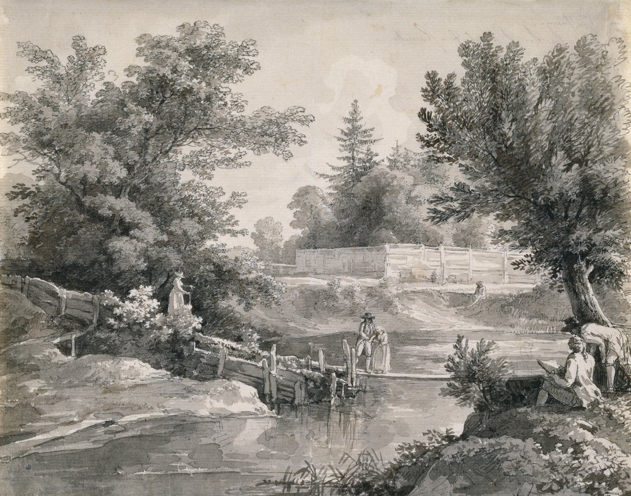 Hirschangerilla Englischen Gartenissa tekijältä Johann Georg von Dillis