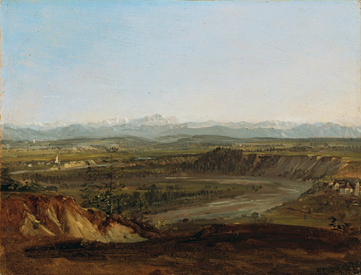 Lechtal näköalalla Zugspitzeen tekijältä Johann Georg von Dillis