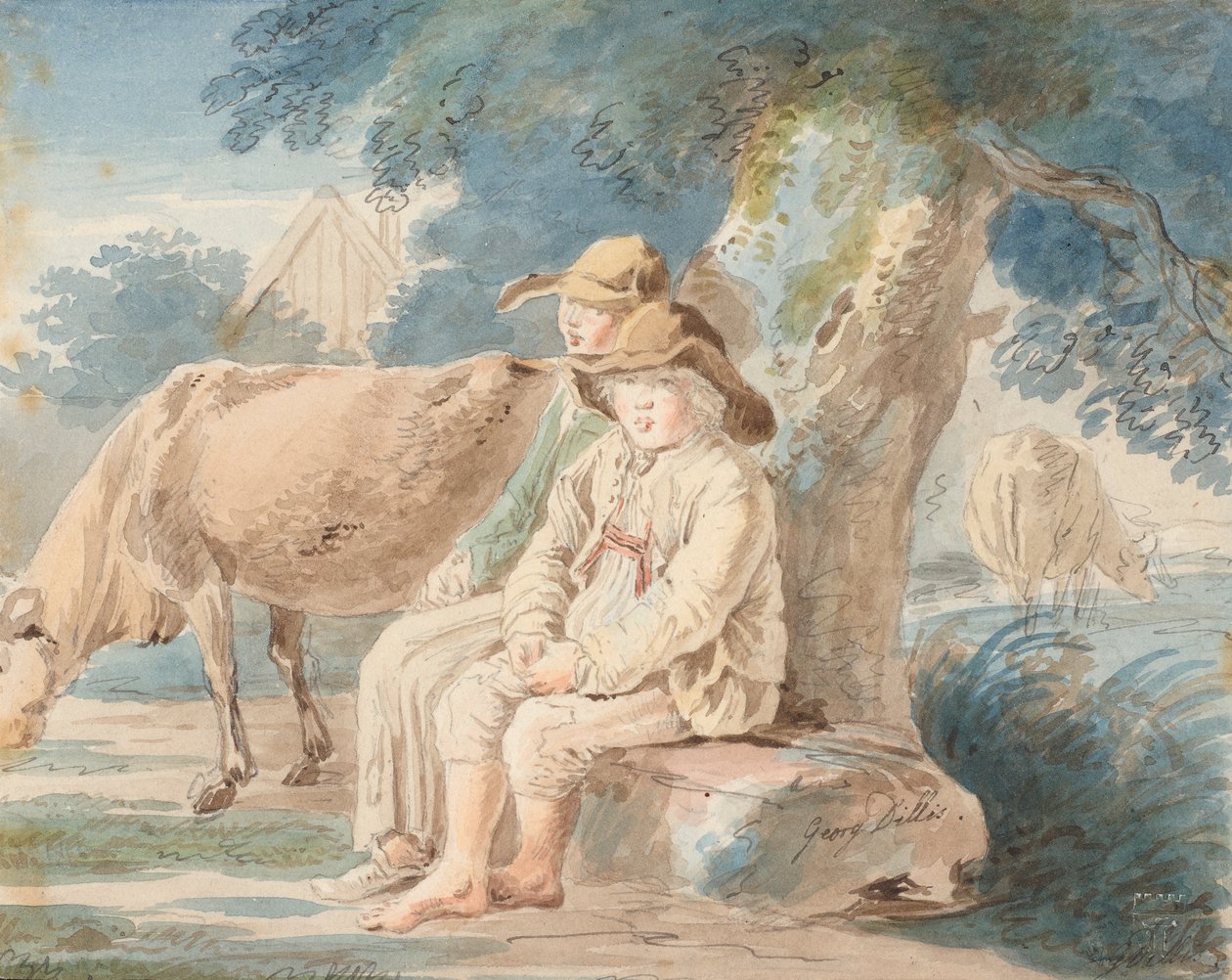 Poikia puun alla tekijältä Johann Georg von Dillis