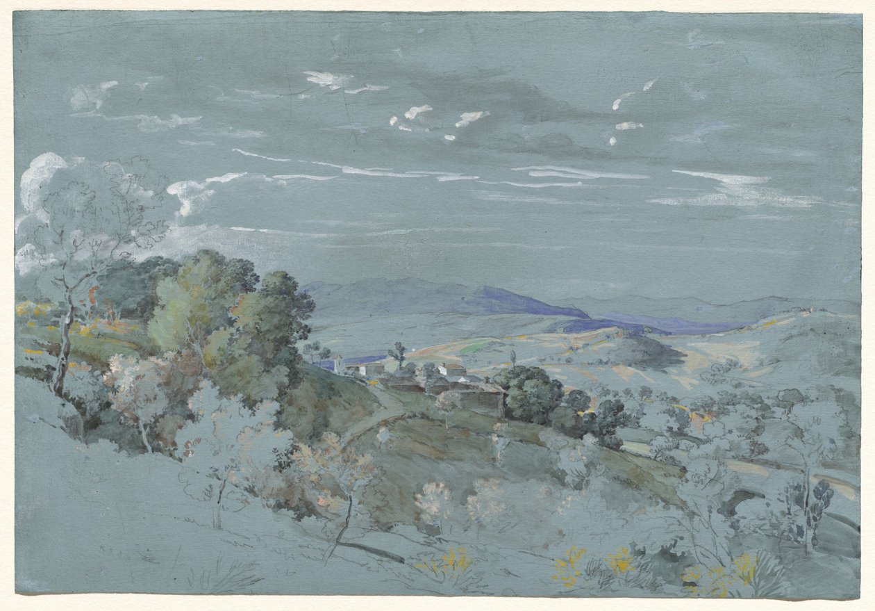 Umbrian kukkulat Perugian lähellä, 18301832. tekijältä Johann Georg von Dillis