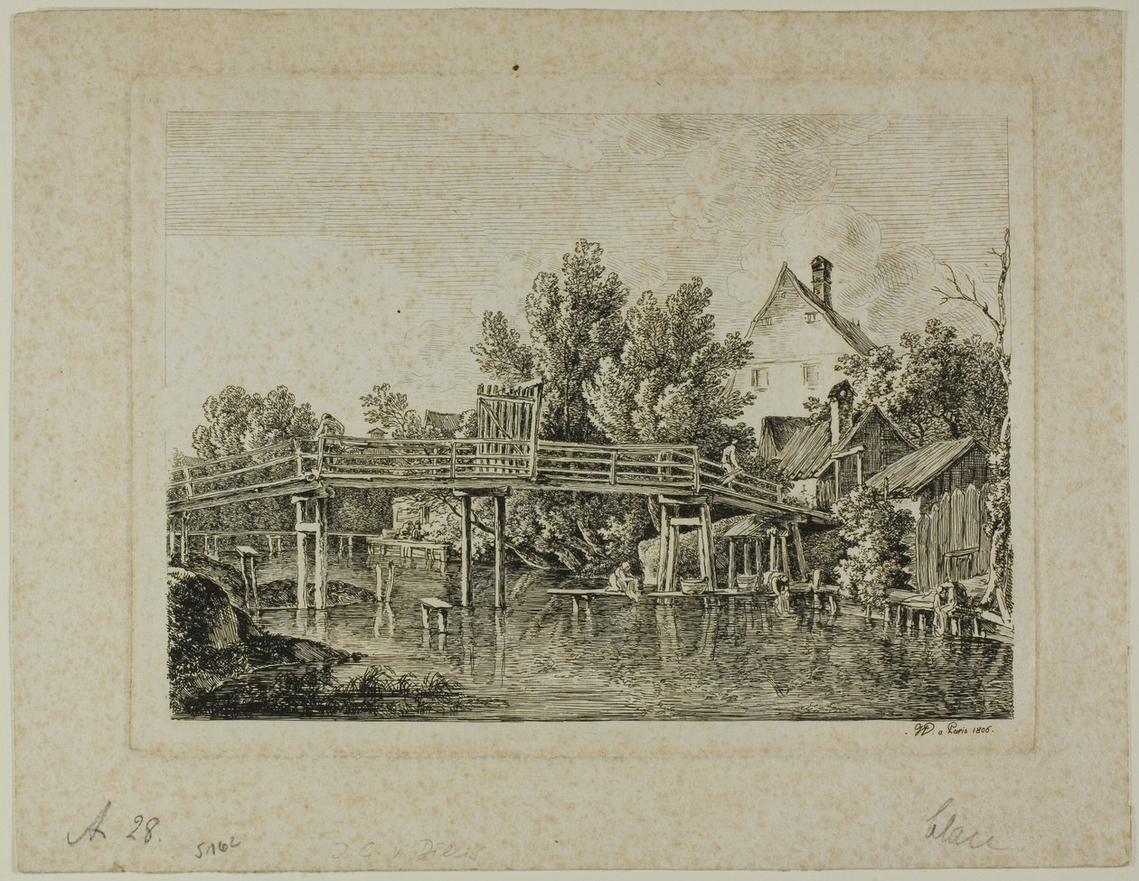 Pieni silta Isarin yli, Pariisi tekijältä Johann Georg von Dillis
