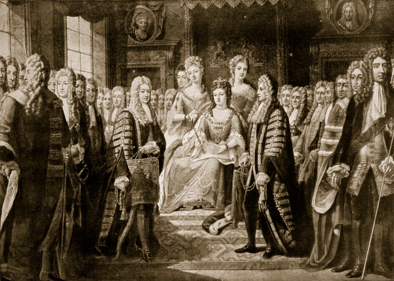 Liittoehdot esitetään kuningatar Annelle, 1706, kuva 