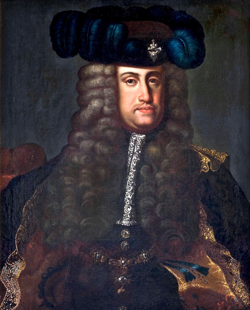 Rooman keisari Kaarle (Habsburgin Kaarle III) - Pyhän Rooman keisarin Kaarle VI:n (1685-1740) muotokuva, Auerbach, Johann Gottfried (1697-1753). öljy kankaalle tekijältä Johann Gottfried Auerbach