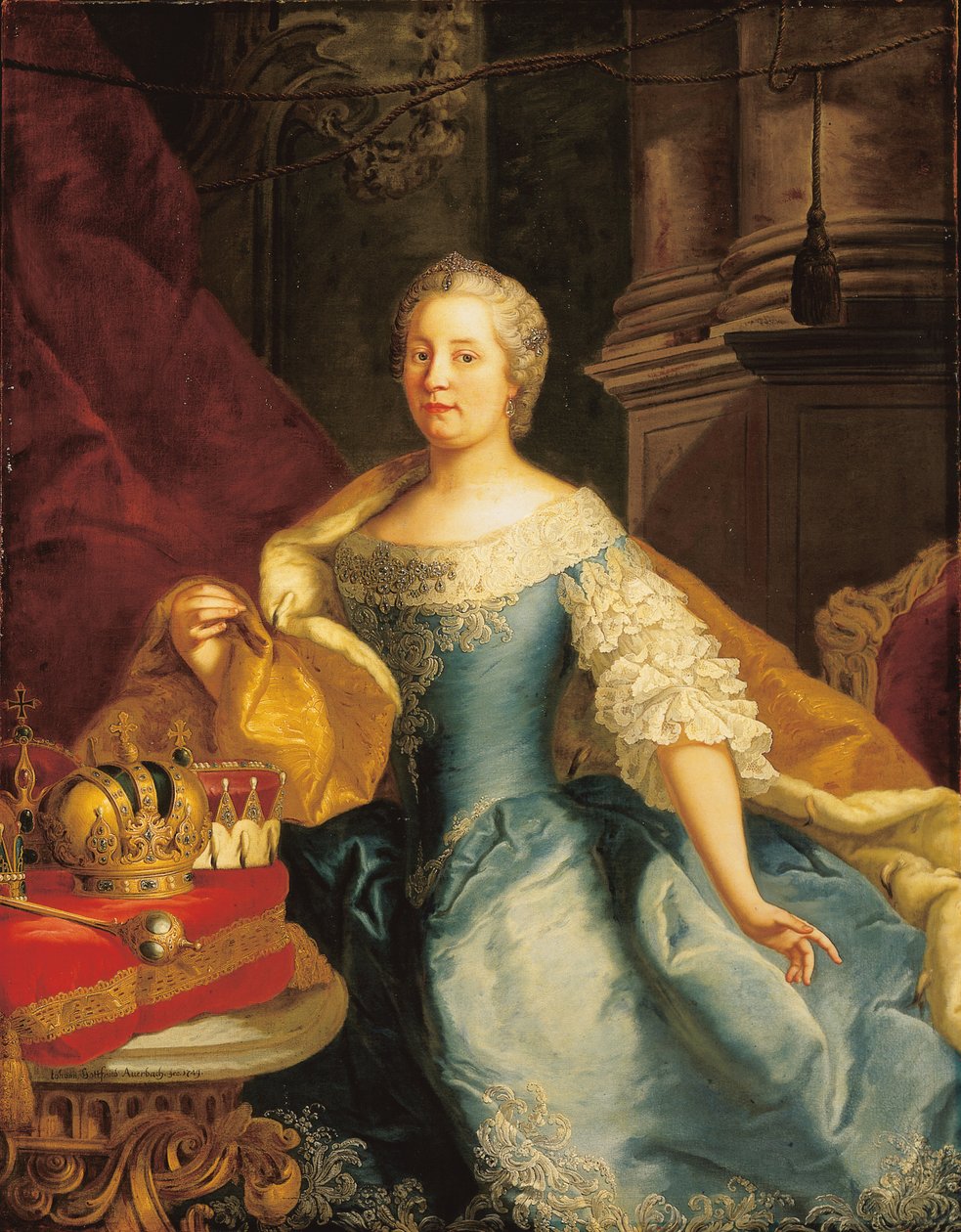 Keisarinna Maria Teresan muotokuva, 1749 tekijältä Johann Gottfried Auerbach