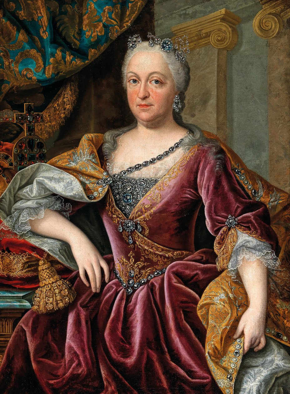 Maria Amalian muotokuva Itävallasta 1701-1756, Pyhän Rooman keisarinna. tekijältä Johann Gottfried Auerbach