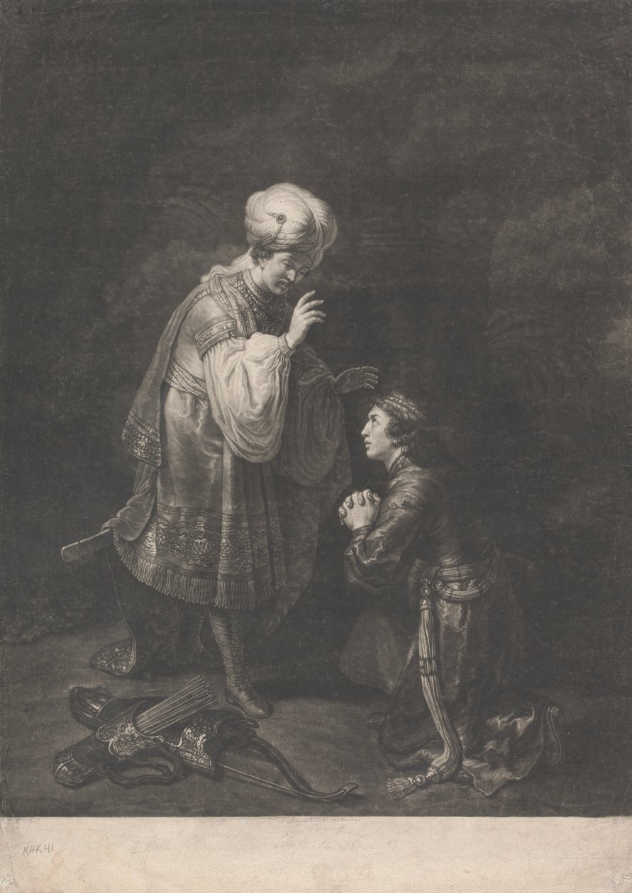 Absalomin alistuminen isälleen kuningas Daavidille tekijältä Johann Gottfried Haid