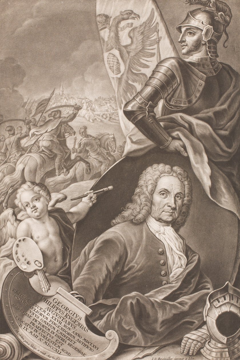 Georg Philipp Rugendasin muotokuva 1666-1742, n. 1745. tekijältä Johann Gottfried Haid
