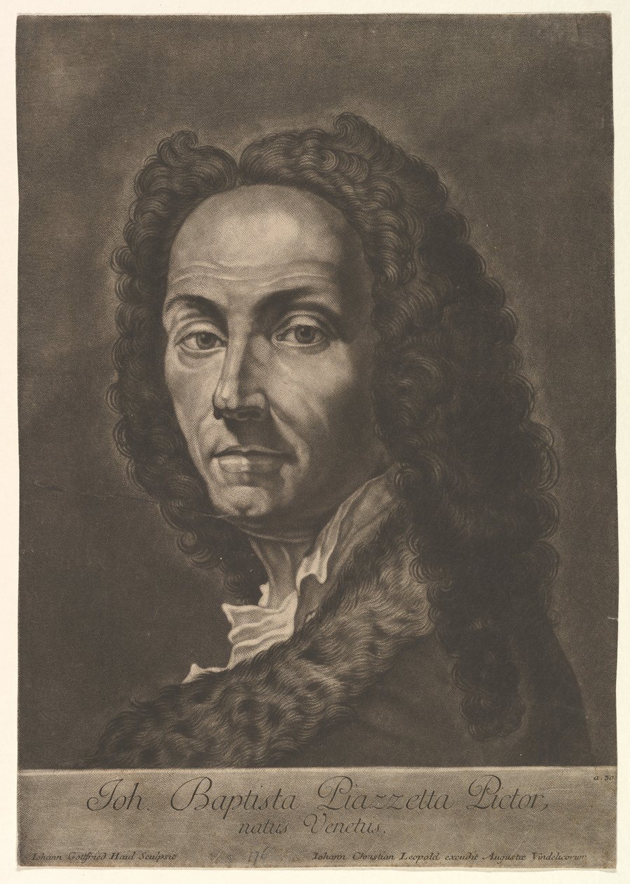 Giovanni Battista Piazzettan muotokuva, 1700-luvun alku. tekijältä Johann Gottfried Haid