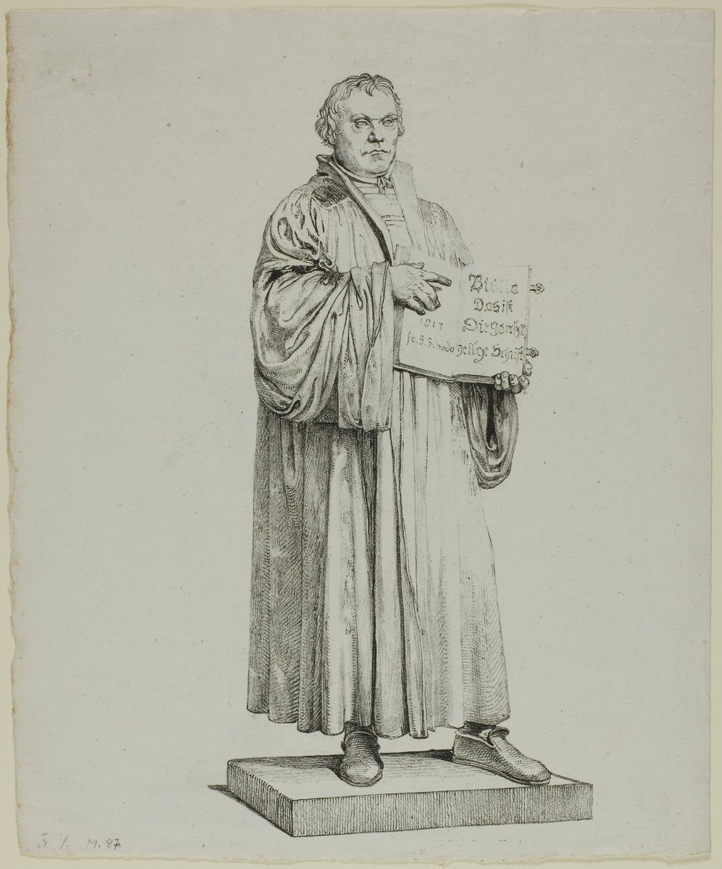 Lutherin patsas Wittenbergissä tekijältä Johann Gottfried Schadow