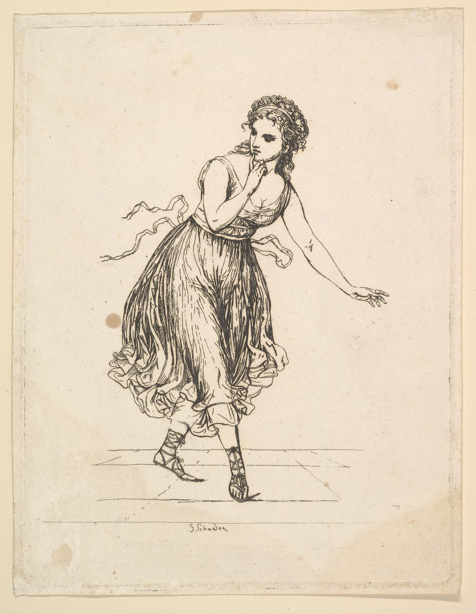 Woman Alone, sarjasta The Dancing Pair Vigano.n.d. tekijältä Johann Gottfried Schadow