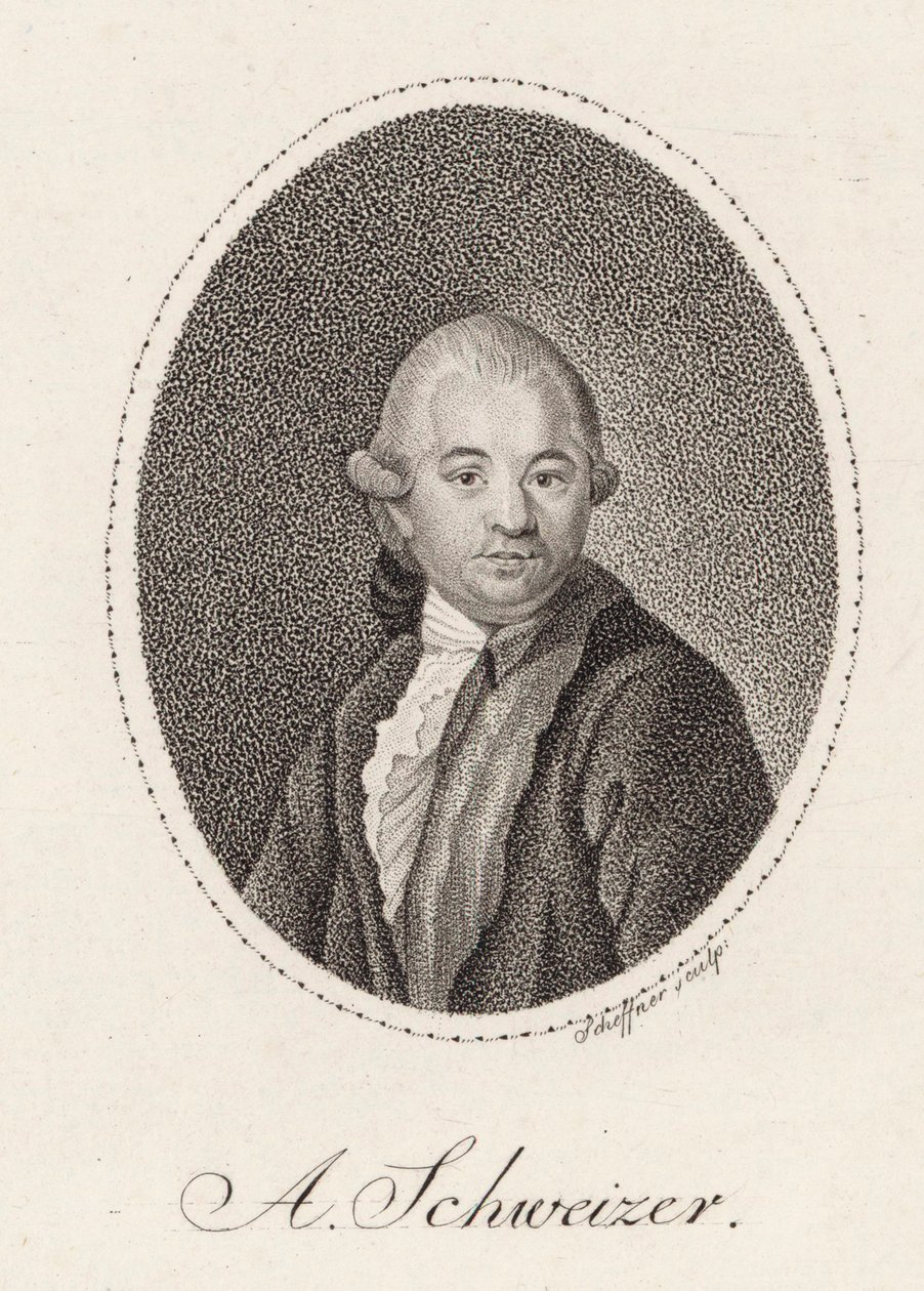 Säveltäjä Anton Schweitzerin muotokuva 1735-1787, 1785. tekijältä Johann Gottfried Scheffner