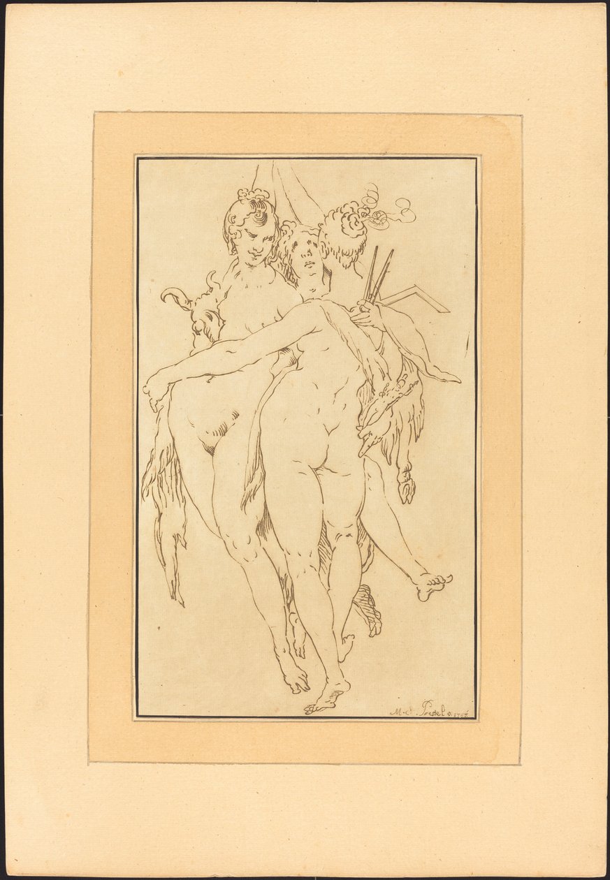 Veistos, maalaus, arkkitehtuuri tekijältä Johann Gottlieb Prestel after Bartholomaeus Spranger