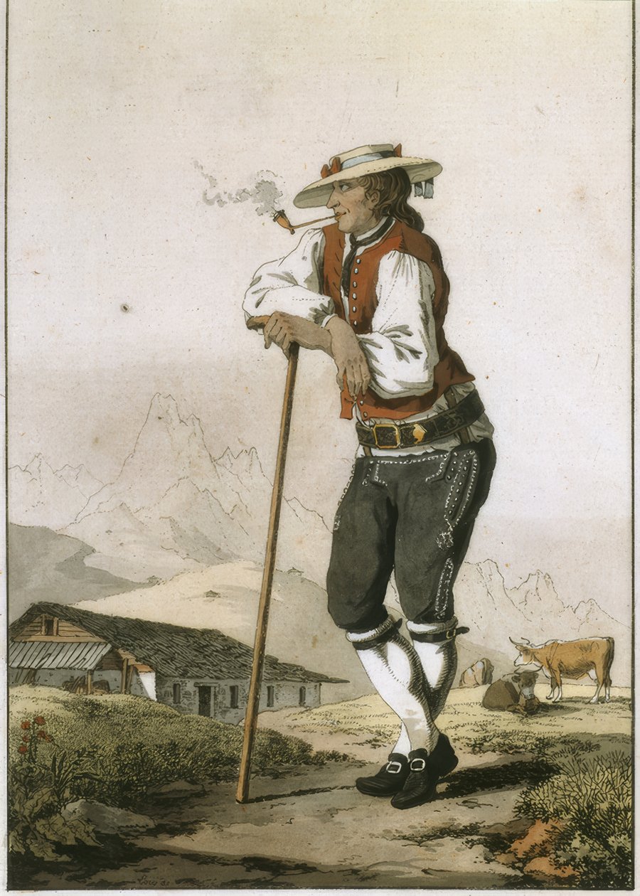 Maanviljelijä Unterwaldenin kantonista tekijältä Johann Heinrich Bleuler der Ältere