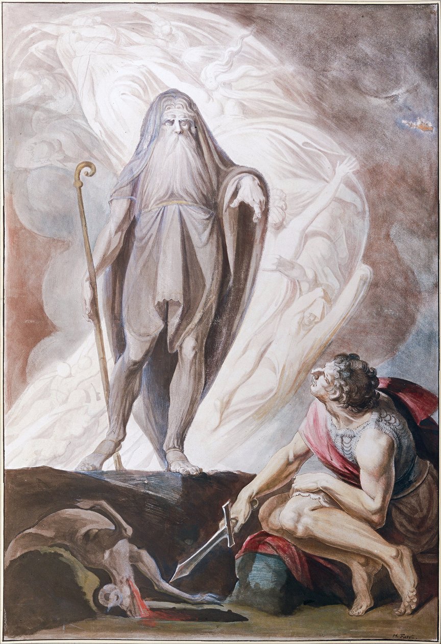 Teiresias ennustaa Fotoren Odysseukselle tekijältä Johann Heinrich Füssli