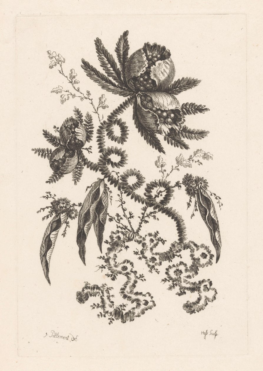 Kukkia marjoilla Fleures Baroque (sarjan nimi) tekijältä Johann Heinrich  Hess
