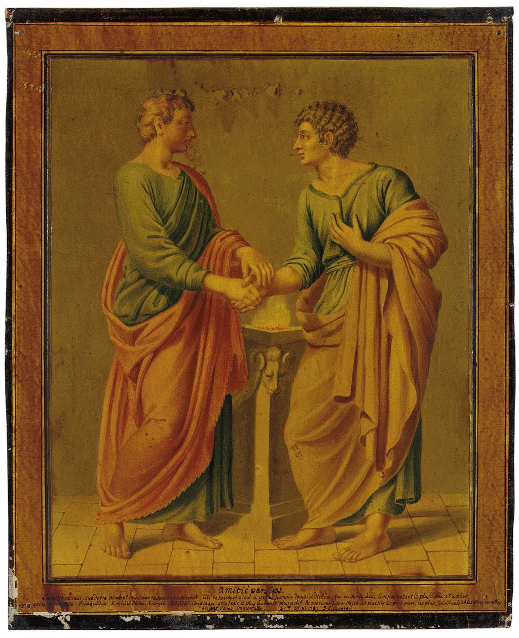 Allegoria ystävyydestä, 1789 tekijältä Johann Heinrich Lips