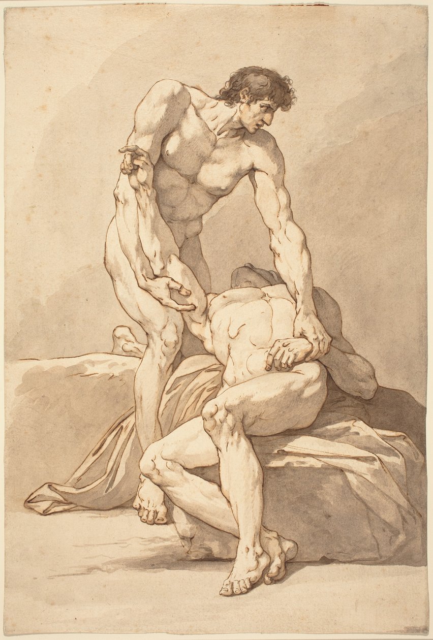 Kaksi alaston miestä tekijältä Johann Heinrich Lips