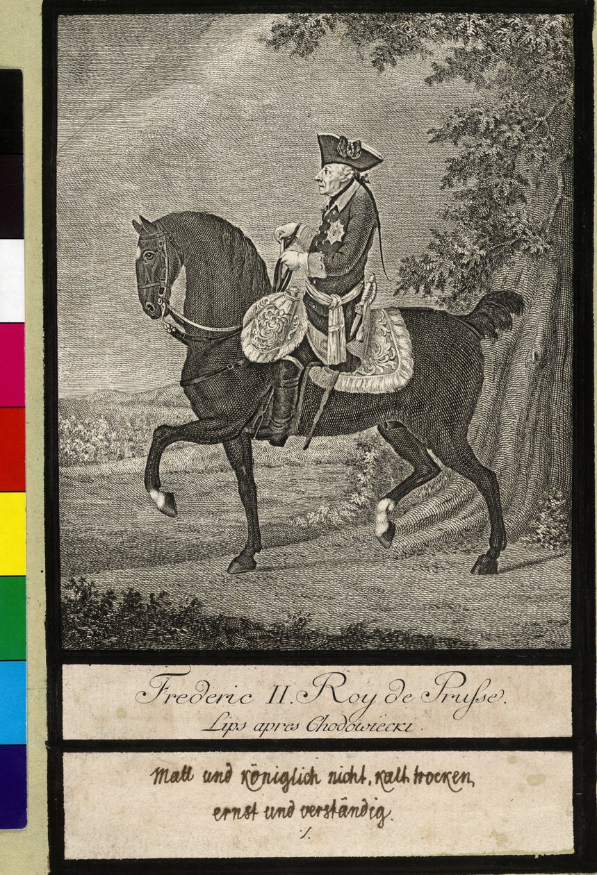 hevosella Friedrich II Preussin tekijältä Johann Heinrich Lips