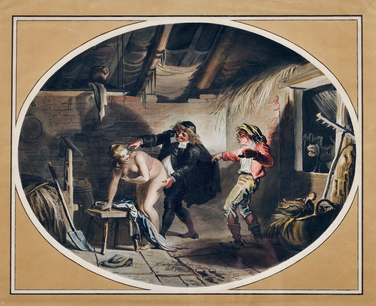 Compere Pierren tamma. (kaiverrus ja akvarelli tekijältä Johann Heinrich Ramberg
