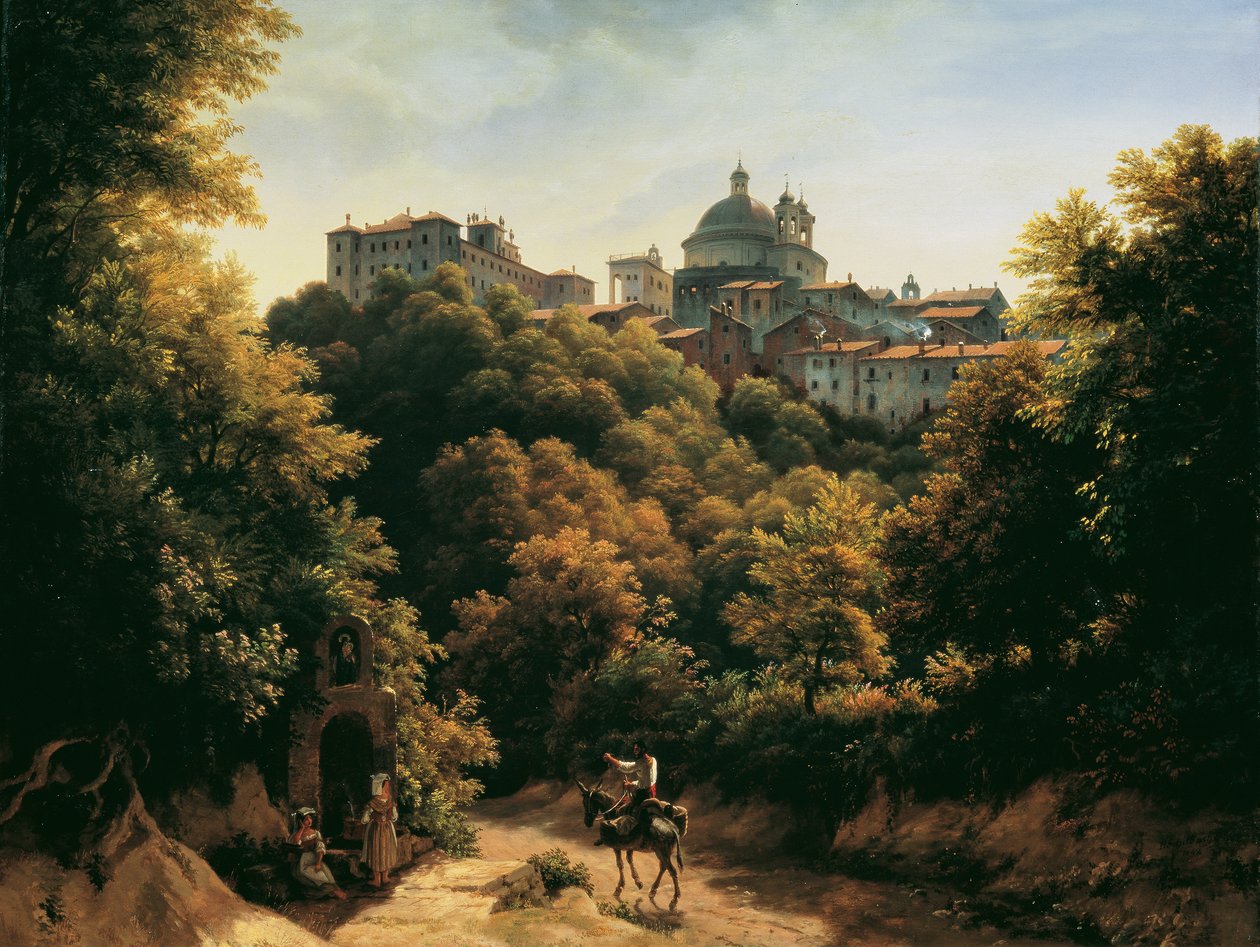 Näkymä Aricciaan tekijältä Johann Heinrich Schilbach