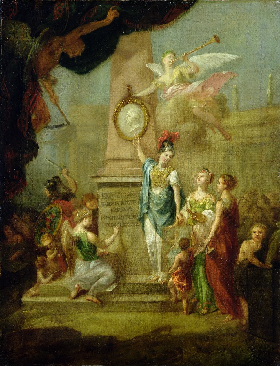 Kasselin taideakatemian perustamista edustava allegoria, n. 1778 tekijältä Johann Heinrich Tischbein