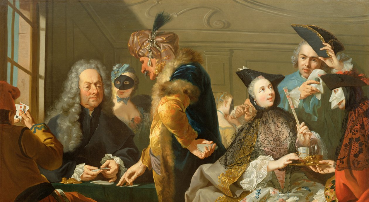 Pelaajat aulassa tekijältä Johann Heinrich Tischbein