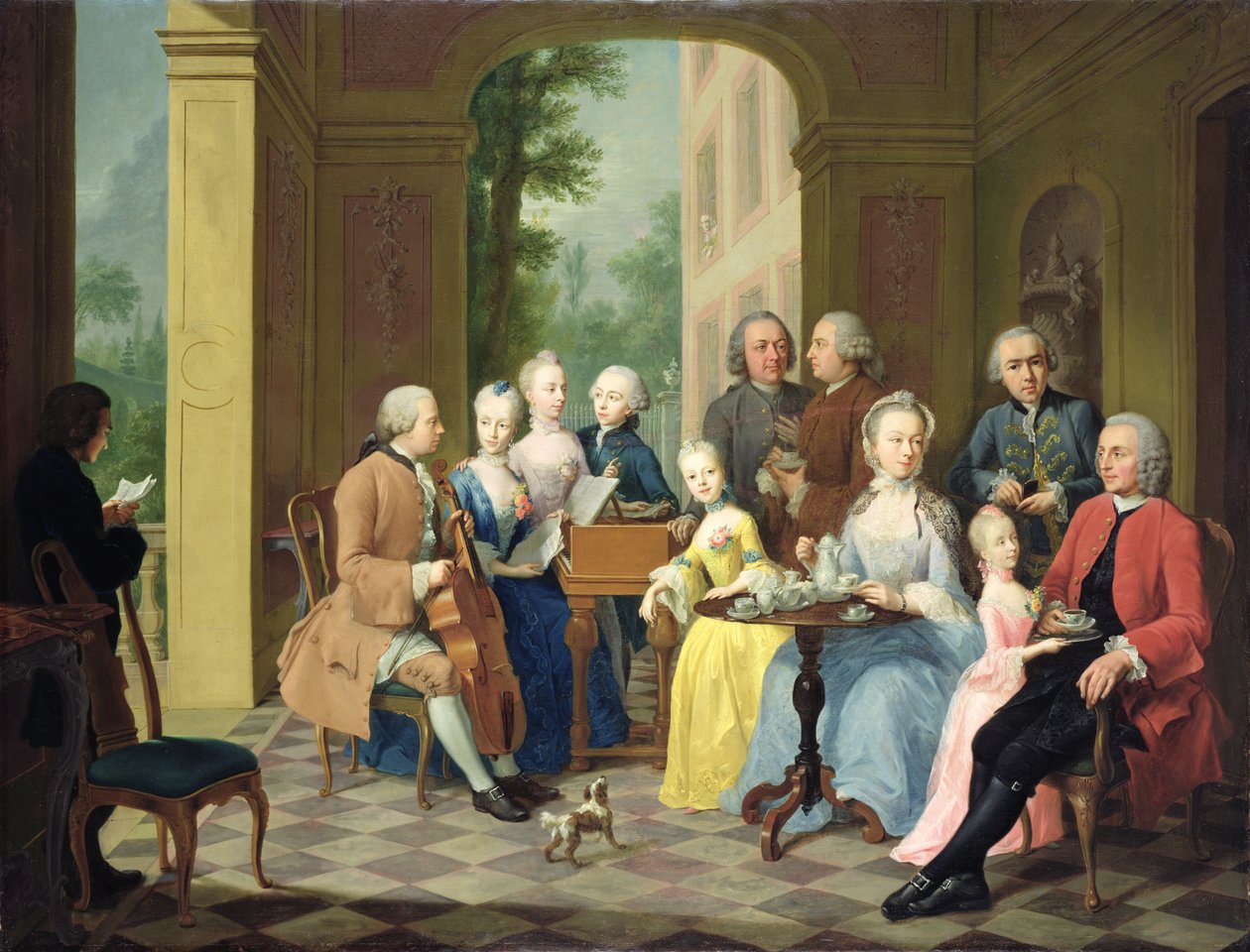 Timmermann-perheen muotokuva, 1758 tekijältä Johann Heinrich Tischbein