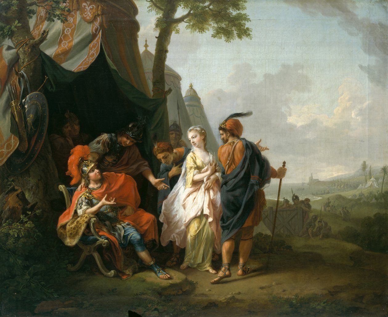 Briseisin sieppaus Akilleuksen teltalta tekijältä Johann Heinrich Tischbein