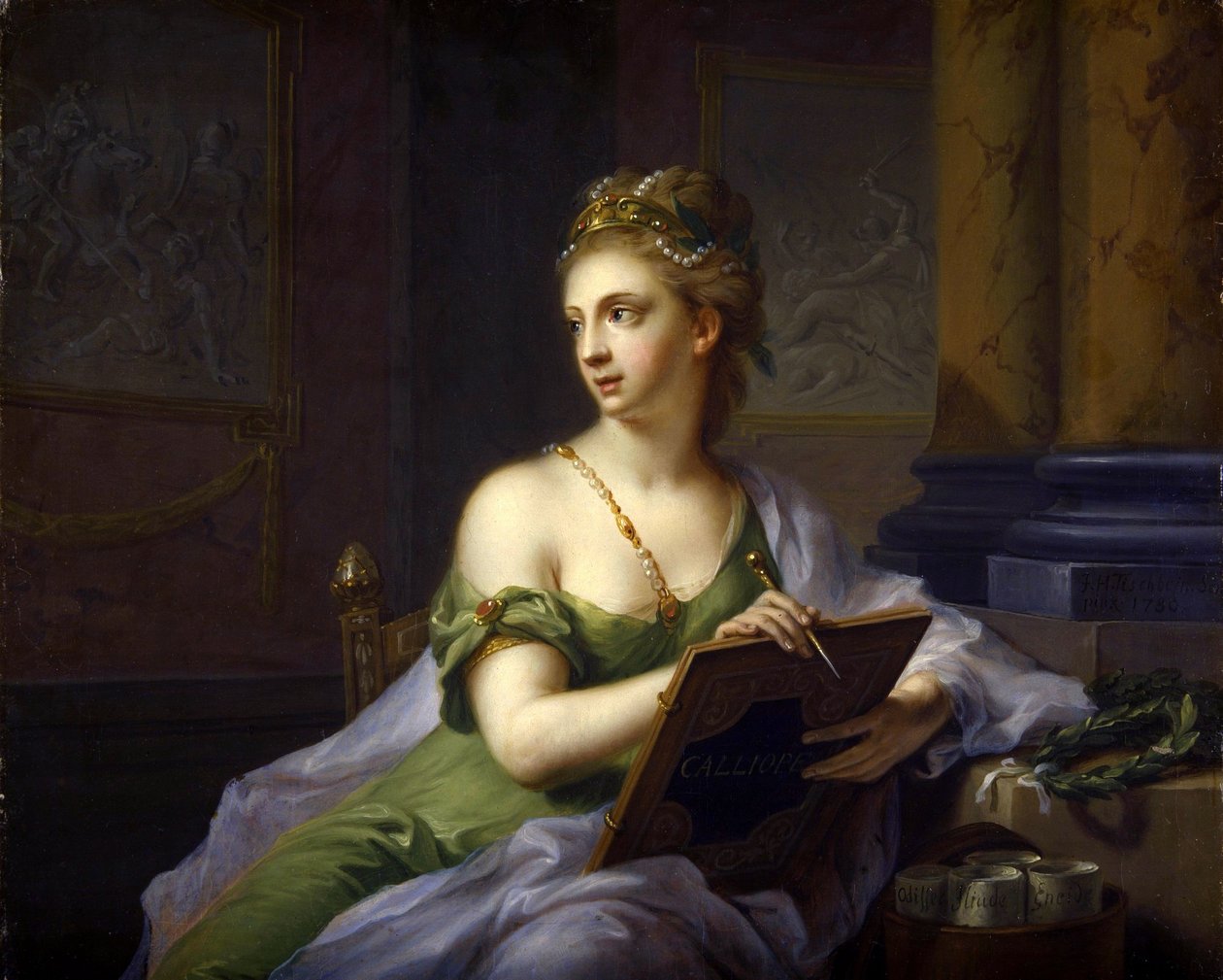 Yhdeksän muusaa - Kalliope (eeppinen runous) tekijältä Johann Heinrich Tischbein