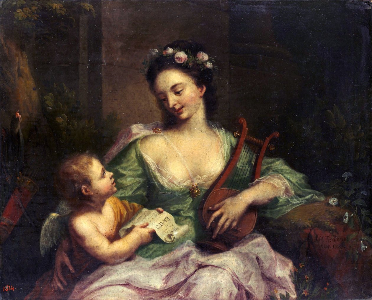 Yhdeksän muusaa - Erato (lyriikka) tekijältä Johann Heinrich Tischbein