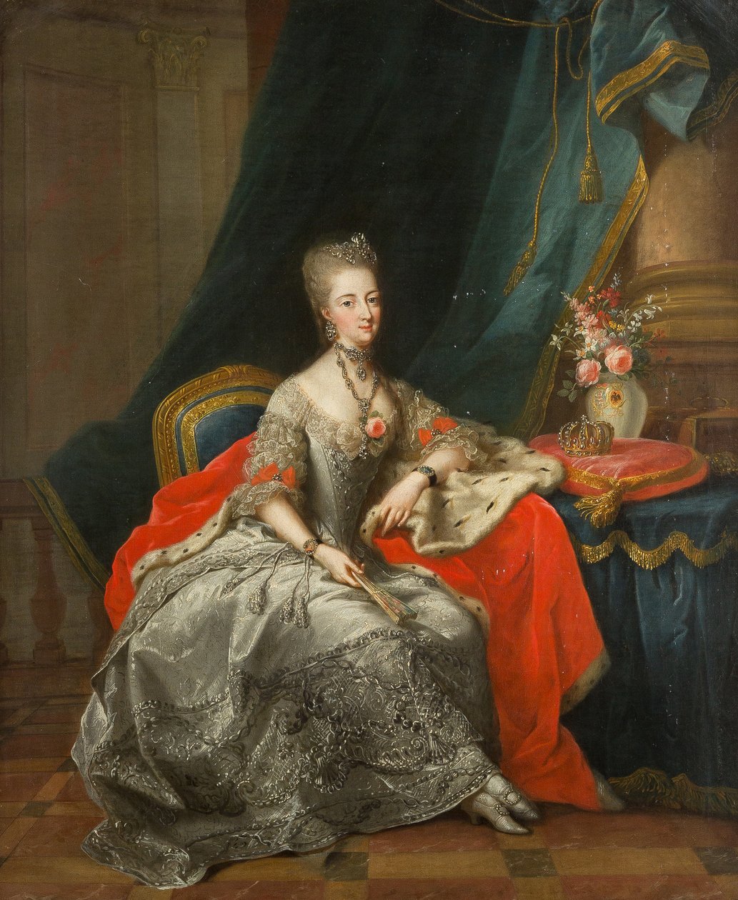 Brandenburg-Schwedtin Filippiinien markraviine 1745-1800, Hessen-Kasselin landgravine, 1774. tekijältä Johann Heinrich Tischbein