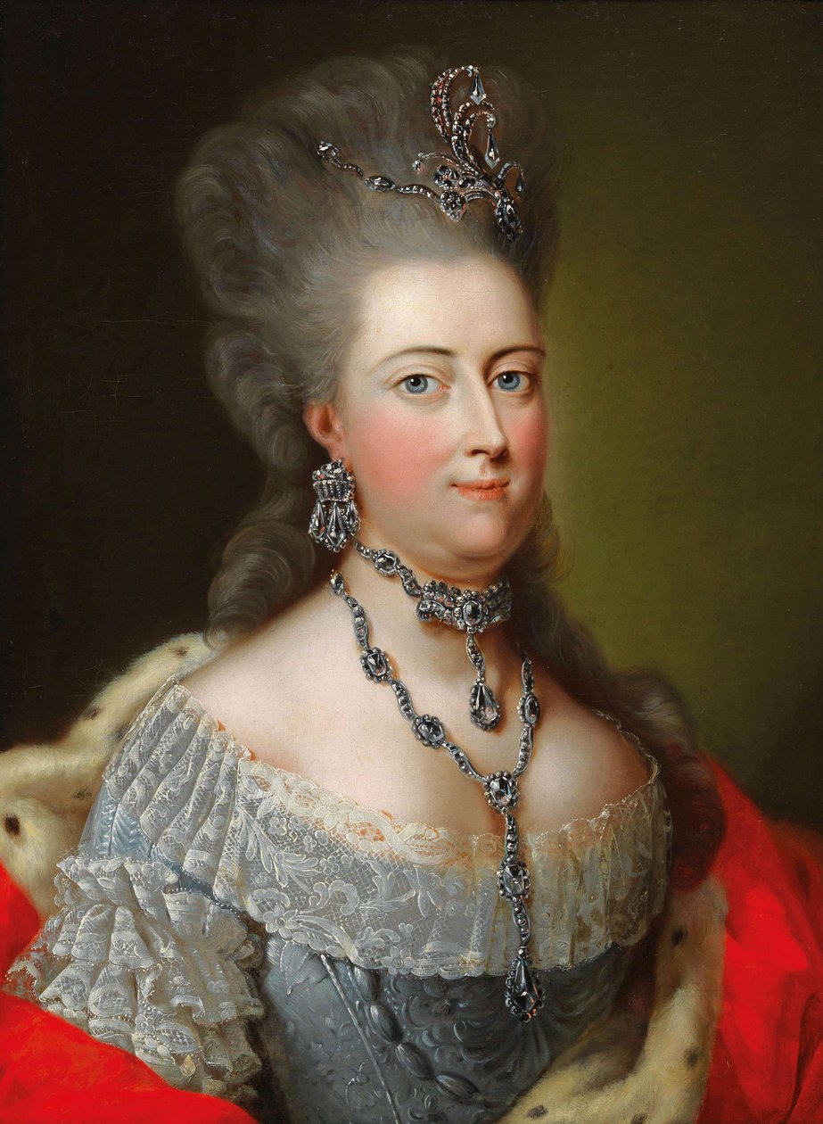 Muotokuva Brandenburg-Schwedtin Filippiinien markraviineesta 1745-1800, Hessen-Kasselin landgravine. tekijältä Johann Heinrich Tischbein