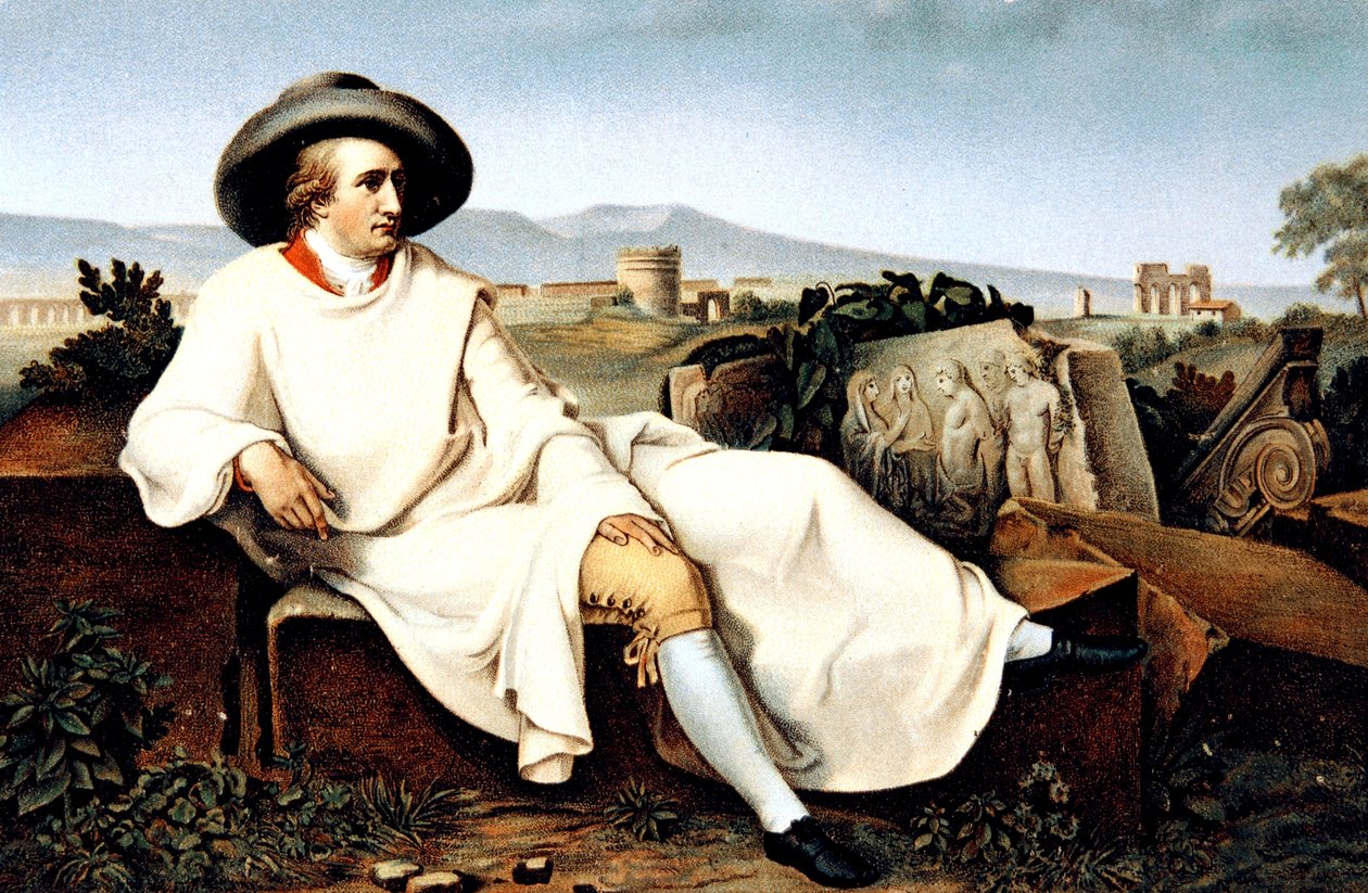 Goethe Italiassa, postikortti, n. 1900 tekijältä Johann Heinrich Wilhelm (after) Tischbein