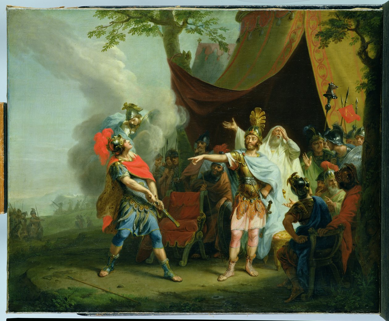 Akilleksen riita Agamemnonin kanssa, 1776 tekijältä Johann Heinrich Wilhelm Tischbein