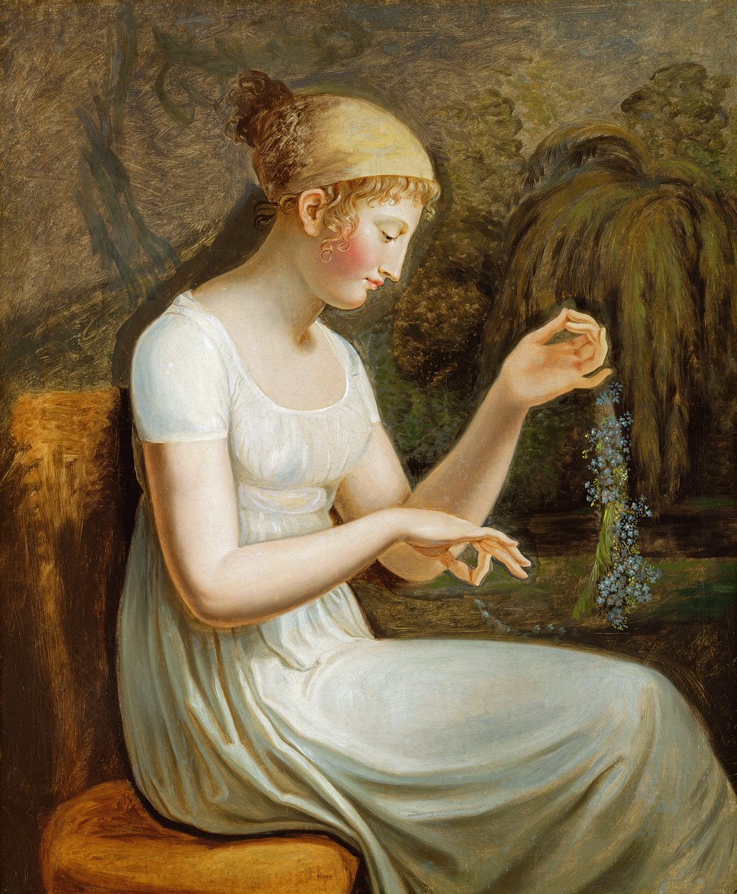 Tyttö kukkien kanssa tekijältä Johann Heinrich Wilhelm Tischbein