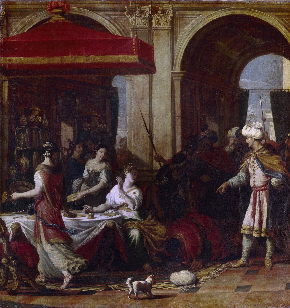 Esterin juhla (Esterin juhla). Ester (Hadassa bat Avihail) Persian kuninkaan Assueruksen vaimo (Xerxes I, 519-465 eaa.) sen jälkeen kun visiiri Haman oli antanut päätöksen valtakunnan juutalaisten tuhoamisesta, hän kutsui kaksi miestä juhlaan, jossa hän tekijältä Johann Heiss