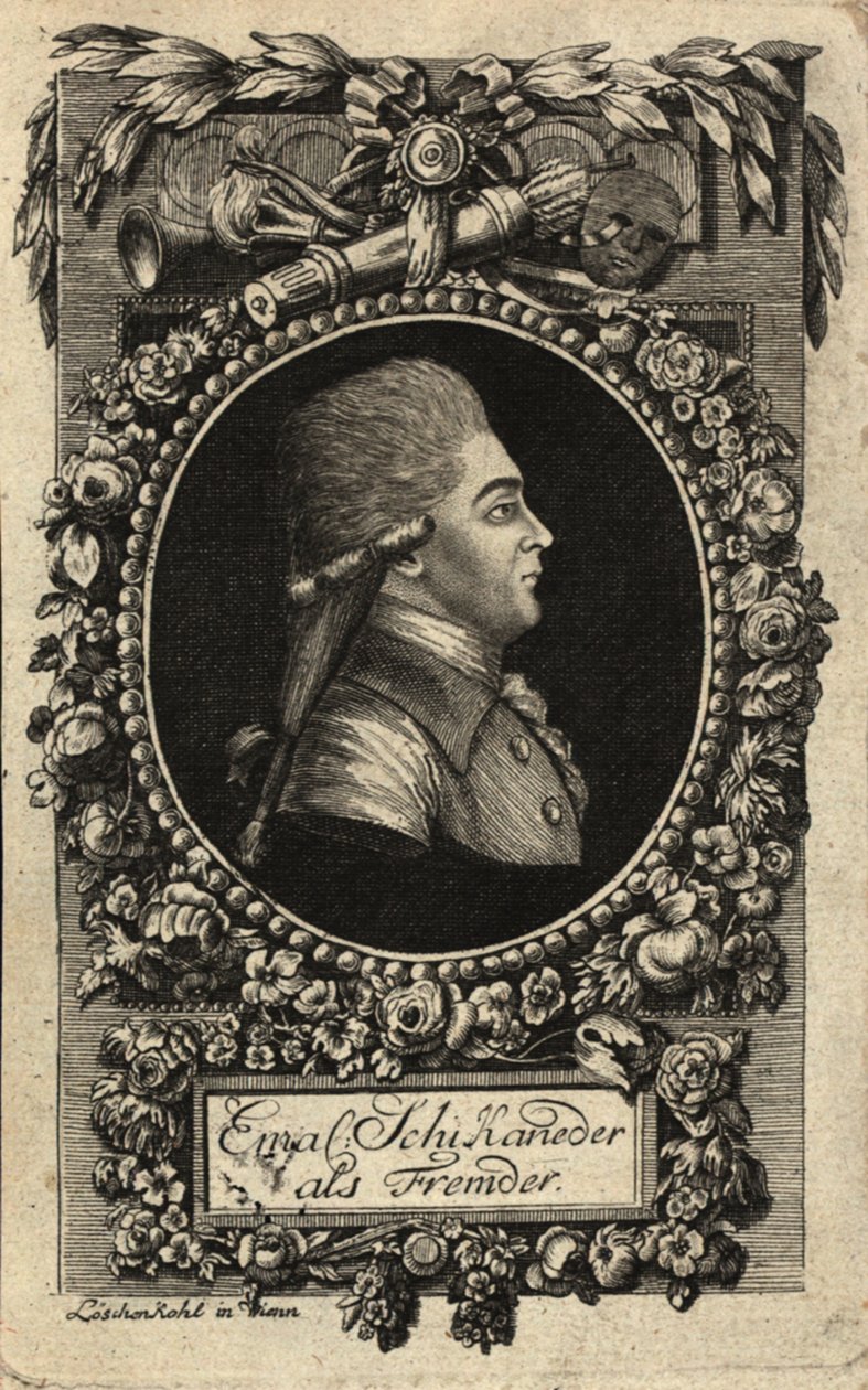 Emanuel Schikanederin muotokuva 1751-1812, 1788. tekijältä Johann Hieronymus Loeschenkohl