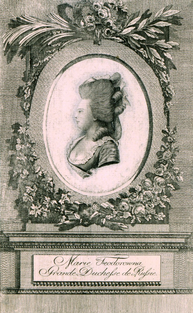 Suurherttuatar Maria Feodorovna Sofia Dorothea Württembergiläinen muotokuva 1759-1828, 1781 tekijältä Johann Hieronymus Loeschenkohl