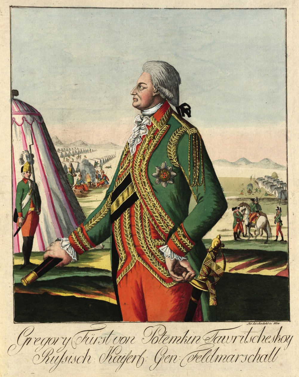Prinssi Grigori Aleksandrovitš Potjomkin 1739-1791, n. 1790. tekijältä Johann Hieronymus Loeschenkohl
