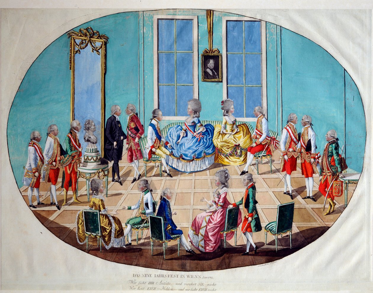 Uudenvuoden juhla Wienissä 1782, 1783. tekijältä Johann Hieronymus Löschenkohl