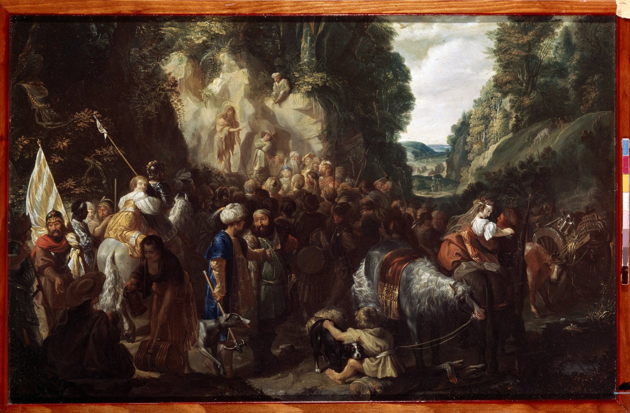 ""La preaching de Saint Jean Baptiste"" (Pyhä Johannes Kastaja saarnaa) Johann Hulsmanin maalaus (1600-luku) 1635 Eremitaaši, Pietari tekijältä Johann Hulsman