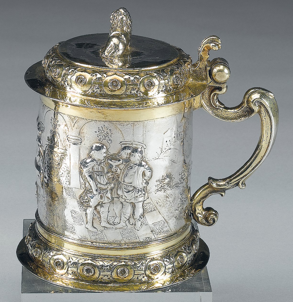 Tankard, Danzig, n. 1680 (kullattua hopeaa) (katso myös 469712) tekijältä Johann II Rohde