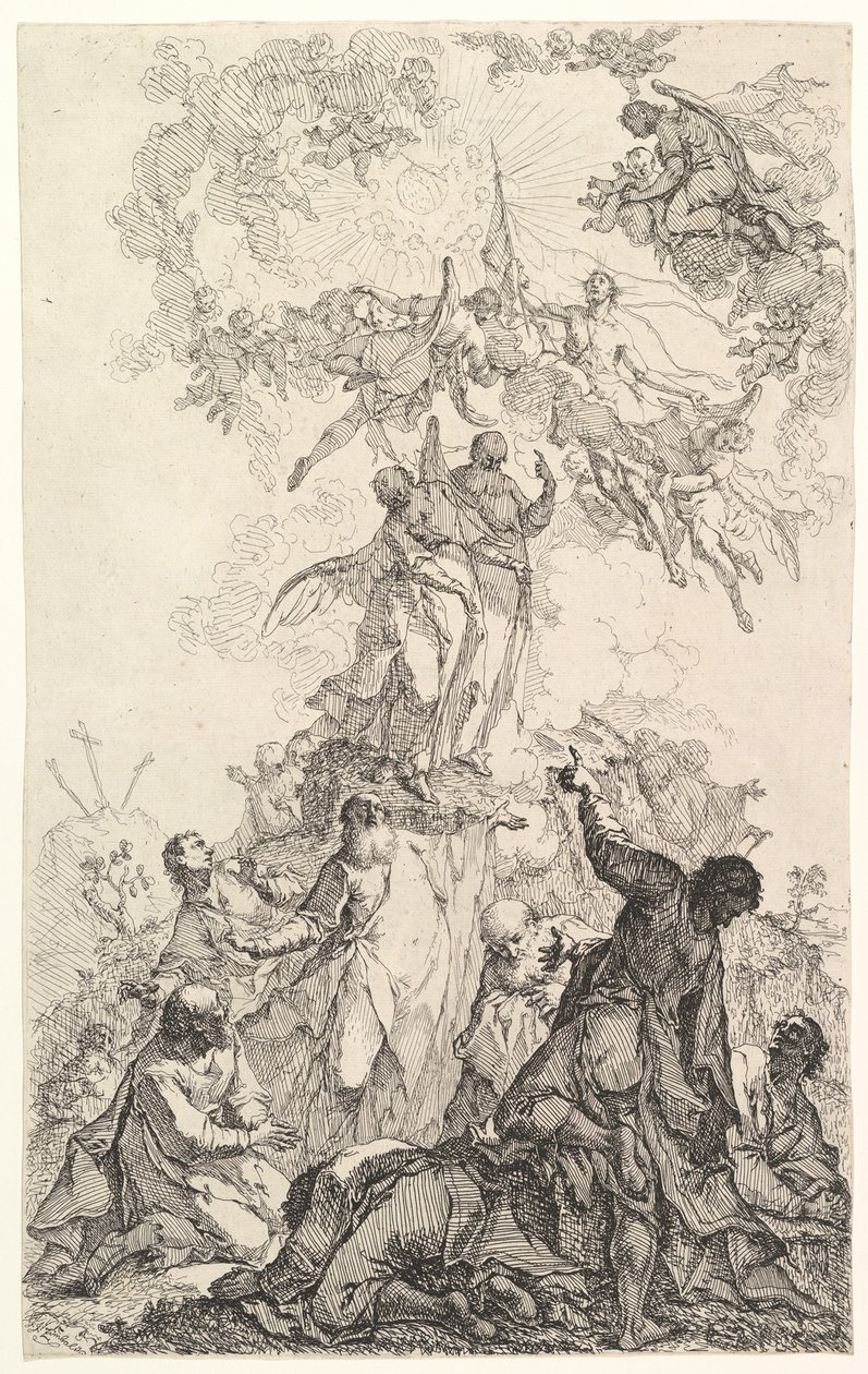 Kristuksen taivaaseenastuminen, n. 1750. tekijältä Johann Ignatz Zimbal