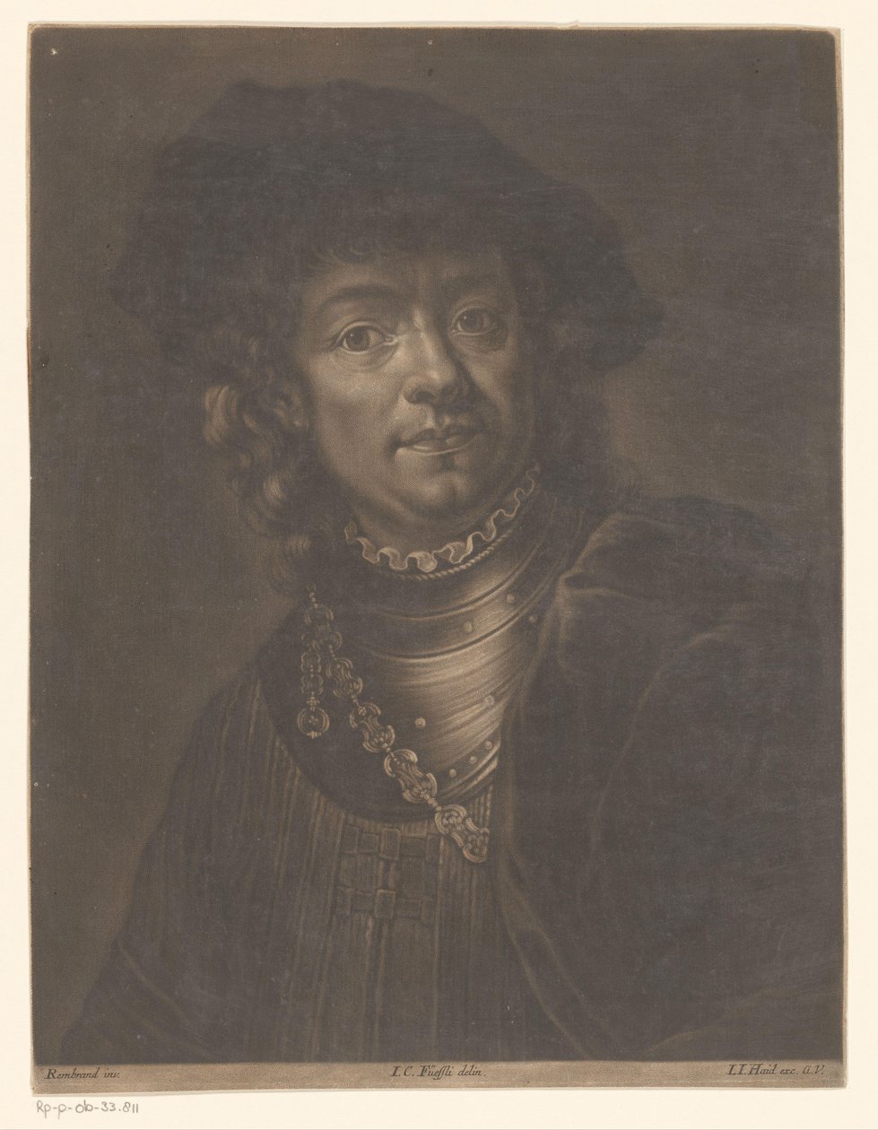 Rembrandt van Rijnin muotokuva tekijältä Johann Jacob Haid (possibly)