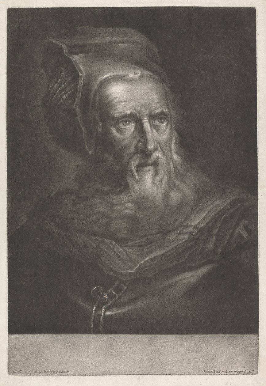 Mies päällään hattu tekijältä Johann Jacobus Haid
