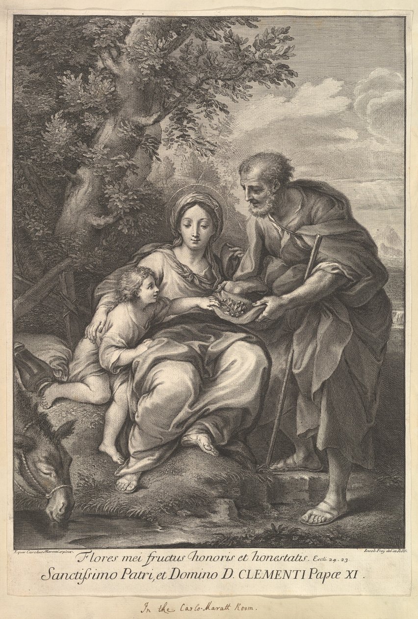 Neitsyt ja Joosef Nuoren Jeesuksen kanssa, 1710-40. tekijältä Johann Jakob Frey the Elder