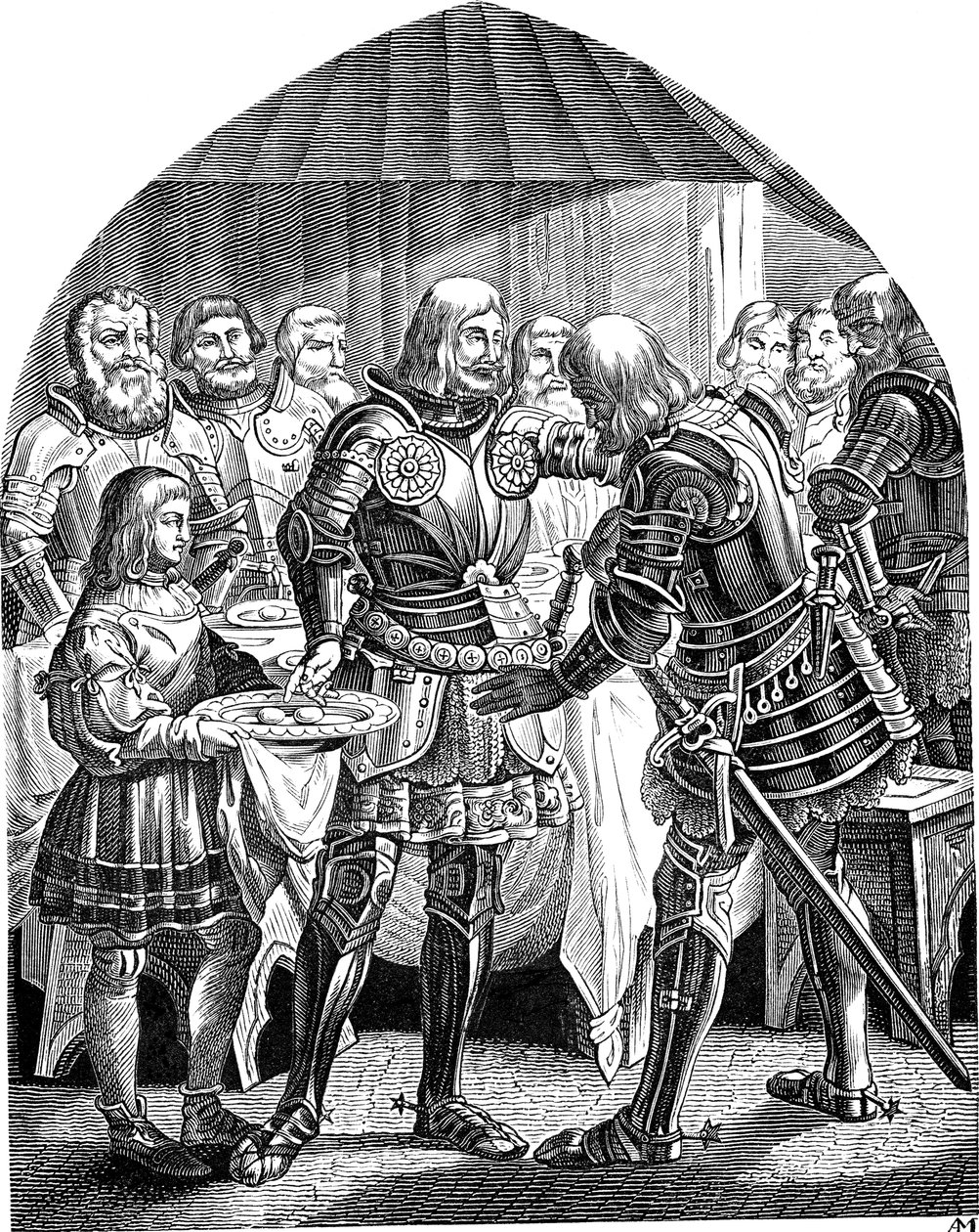 Yksi muna kappale ympäri, mutta kaksi munaa uljaalle Schweppermannille Saksan kansan historiasta E. Duller, 1840 tekijältä Johann Jakob Kirchhoff