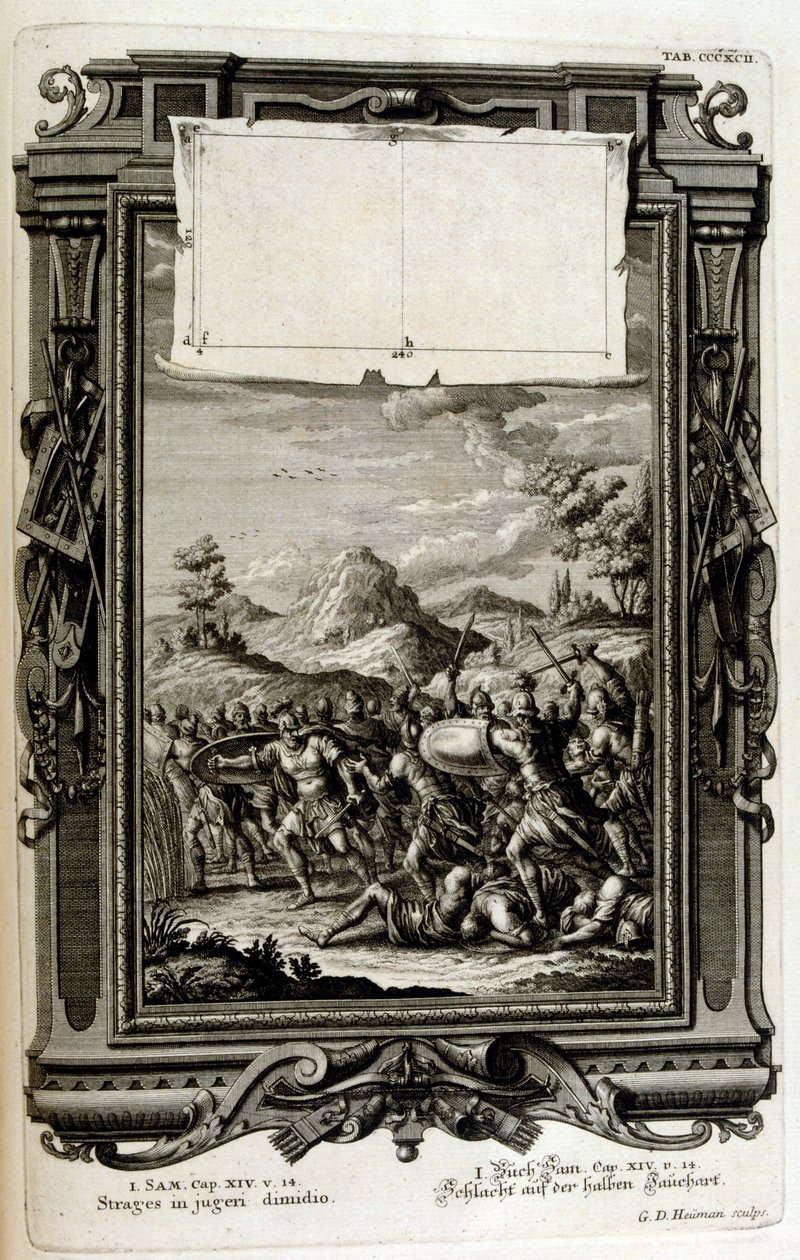 heprealaiset taistelussa; (Samuelin kirja) tekijältä Johann Jakob Scheuchzer